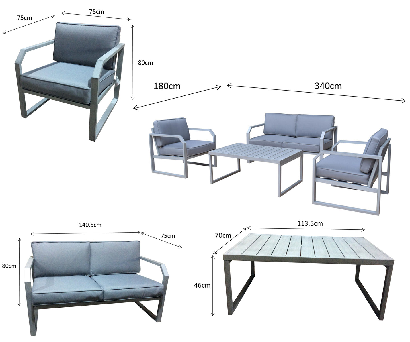 Signature Weave - Alarna Outdoor Grey Lounge Set